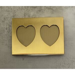 Solid Brass Picture Frame 2 Heart Polished & Laquer Coated 4.5x3 Volume Discount